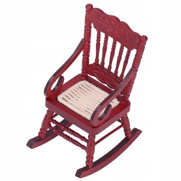 Miniatura poltrona in legno chiaro per casa delle bambole scala 1:12