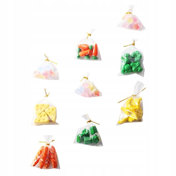 Bunte Lebensmittelminiaturen für Puppenhäuser aus Harz und Kunststoff