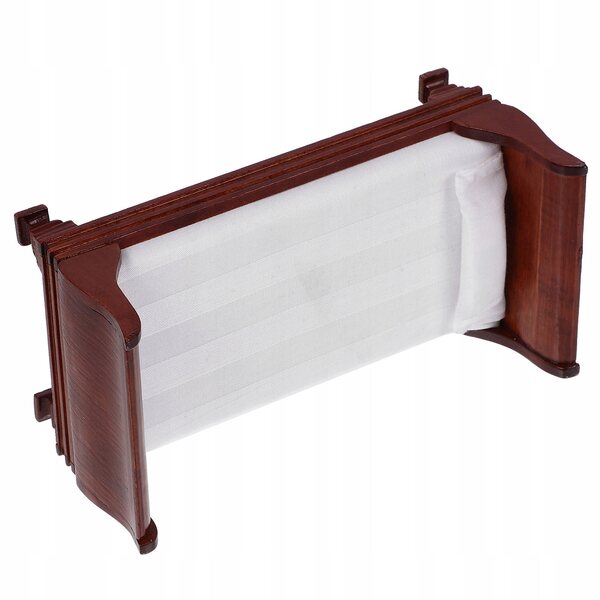 Letto Miniatura in Legno Marrone Scuro per Case delle Bambole 15,6x7,8x7,2 cm