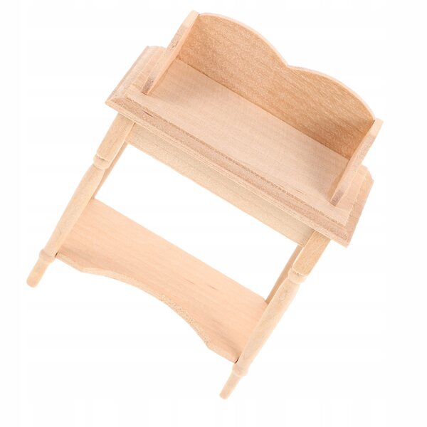 Mini scrivania in legno kaki per casa delle bambole con dettagli realistici