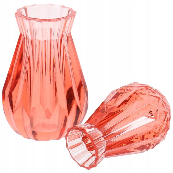 Mini vasi rosa in PVC per decorazioni casa e case delle bambole, 2 pezzi