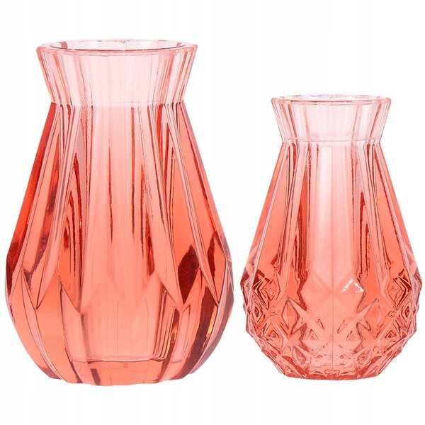 Mini vasi rosa in PVC per decorazioni casa e case delle bambole, 2 pezzi