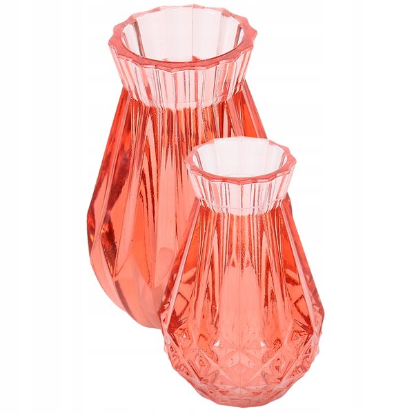 Mini vasi rosa in PVC per decorazioni casa e case delle bambole, 2 pezzi