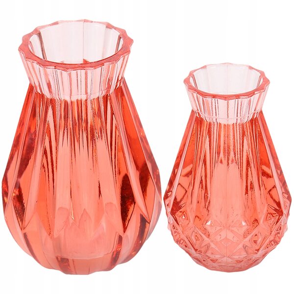 Mini vasi rosa in PVC per decorazioni casa e case delle bambole, 2 pezzi