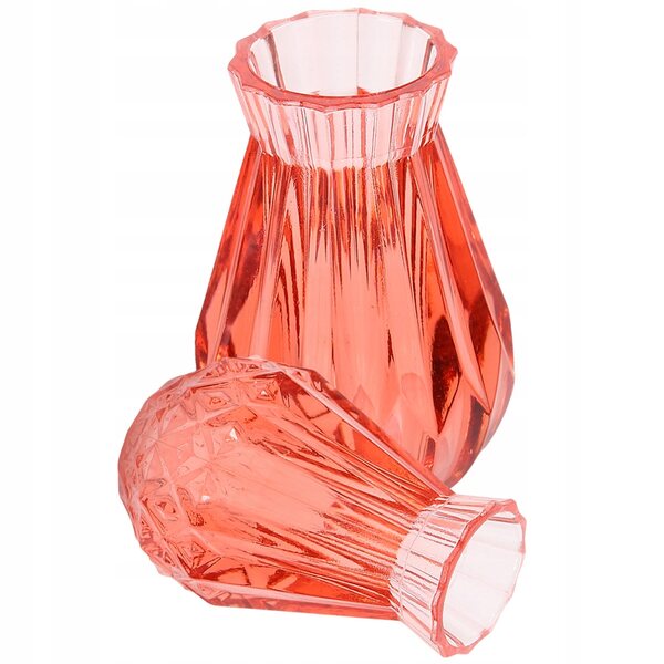 Mini vasi rosa in PVC per decorazioni casa e case delle bambole, 2 pezzi