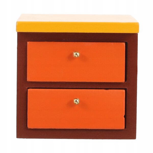 Modello Miniatura Comodino in Legno Multicolore per Bambini e Decorazioni