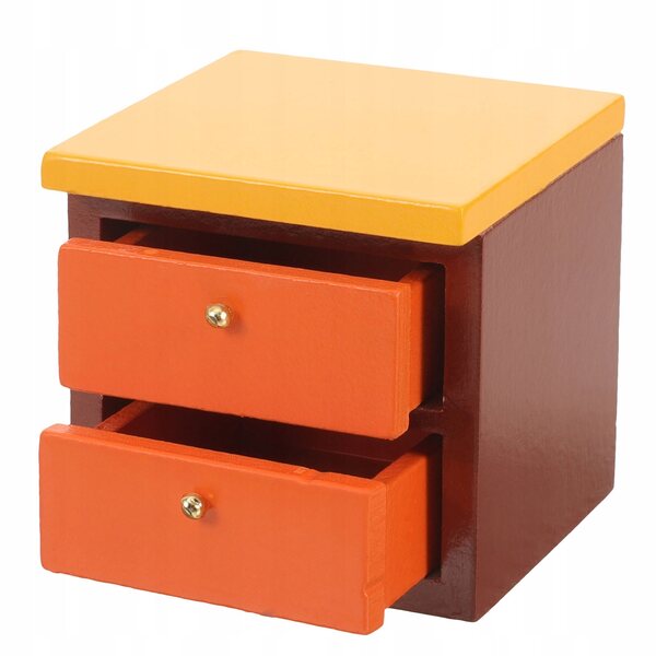 Modello Miniatura Comodino in Legno Multicolore per Bambini e Decorazioni