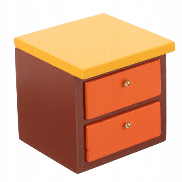 Modello Miniatura Comodino in Legno Multicolore per Bambini e Decorazioni