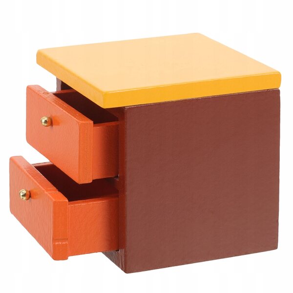 Modello Miniatura Comodino in Legno Multicolore per Bambini e Decorazioni
