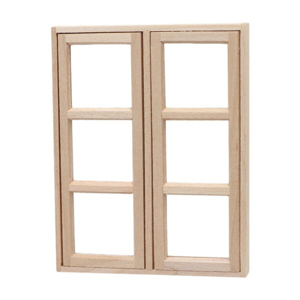 Holzfensterminiatur für Puppenhaus 1:12 – Bastelzubehör