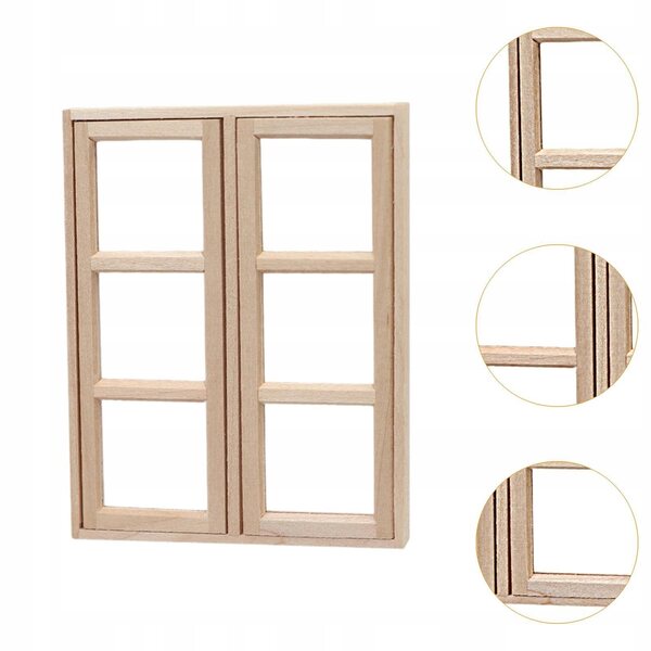 Holzfensterminiatur für Puppenhaus 1:12 – Bastelzubehör