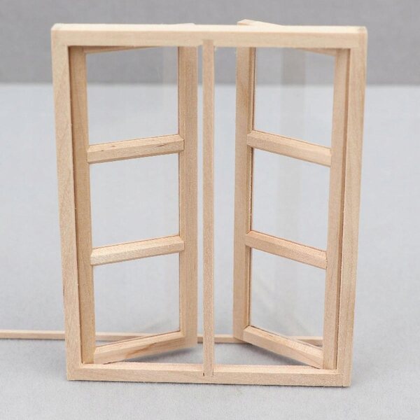 Holzfensterminiatur für Puppenhaus 1:12 – Bastelzubehör