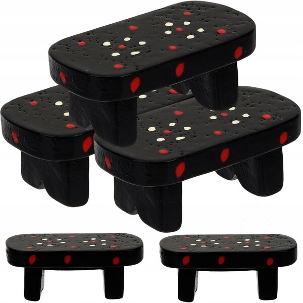 Lot de 5 mini bancs décoratifs multicolores en résine pour miniatures et jardins