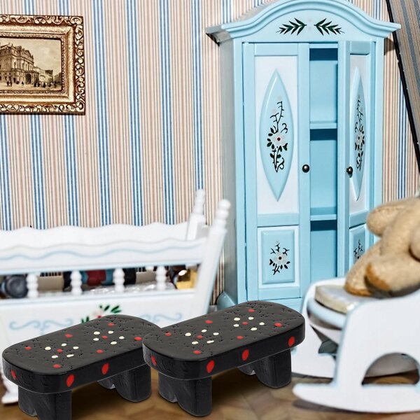 Lot de 5 mini bancs décoratifs multicolores en résine pour miniatures et jardins