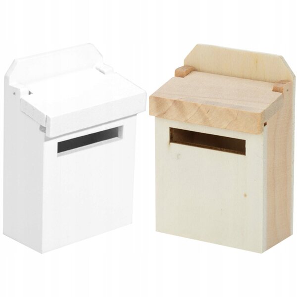 Mini casetta postale in legno per bambole 6,4x4,2 cm set da 2 decorazioni sicure