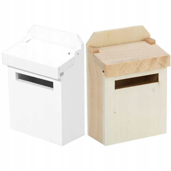 Mini casetta postale in legno per bambole 6,4x4,2 cm set da 2 decorazioni sicure