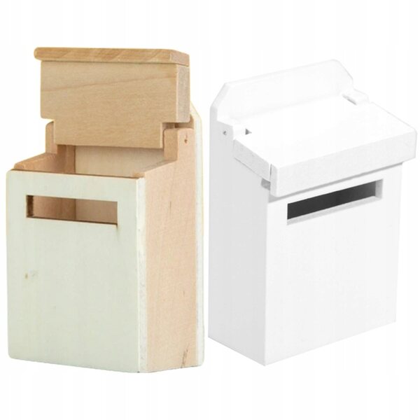 Mini casetta postale in legno per bambole 6,4x4,2 cm set da 2 decorazioni sicure