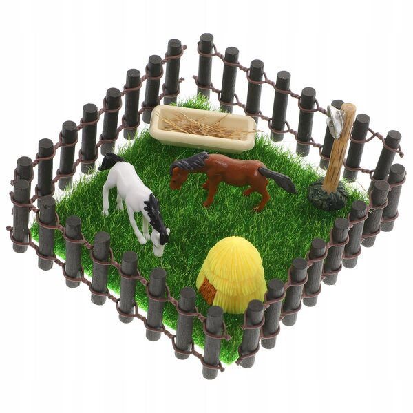 Modello Miniatura Realistico di Fattoria in Plastica per Decorazioni e Progetti DIY