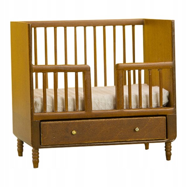 Mini letto in legno per casa delle bambole - decorazione delicata e funzionale