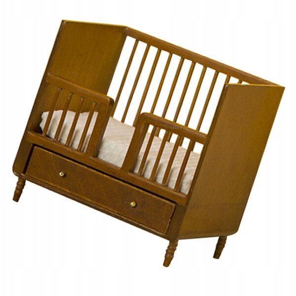 Mini letto in legno per casa delle bambole - decorazione delicata e funzionale