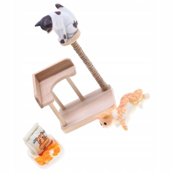 Miniatura gatti in legno per decorazioni e case di bambole 7x5,5x4 cm