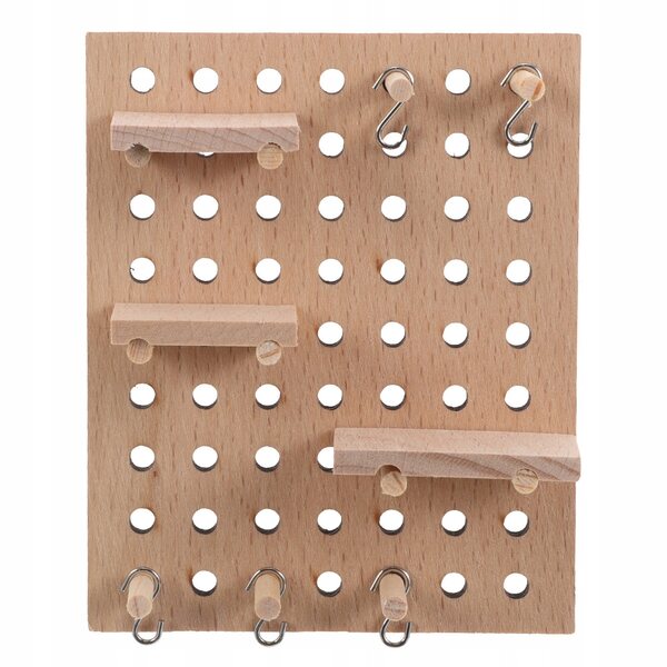 Set Miniatura in Legno per Parete Pegboard Casa delle Bambole 10x8 cm
