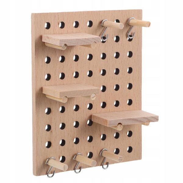 Set Miniatura in Legno per Parete Pegboard Casa delle Bambole 10x8 cm