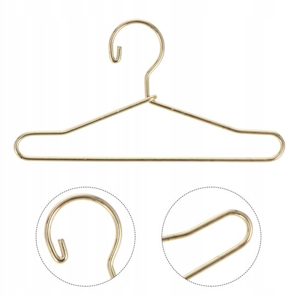 Mini set 10 appendini in metallo dorato per abiti delle bambole 6,5x3,5 cm