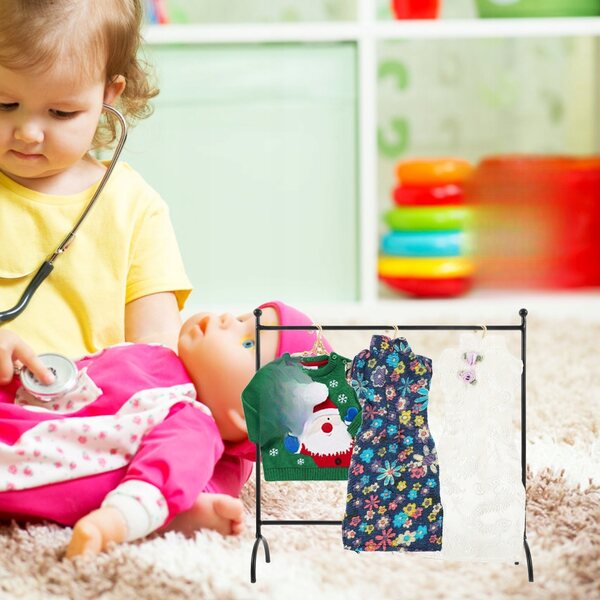 Mini appendini in ferro dorato per abiti delle bambole set da 5 pezzi