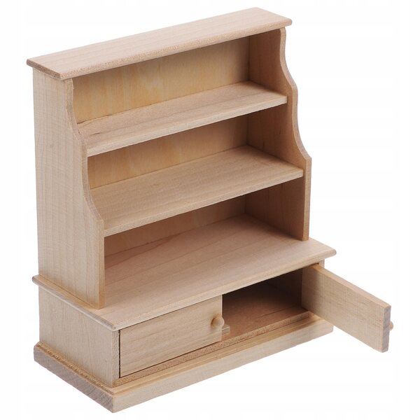 Miniatuur houten kast voor poppenhuis - realistische decoratie