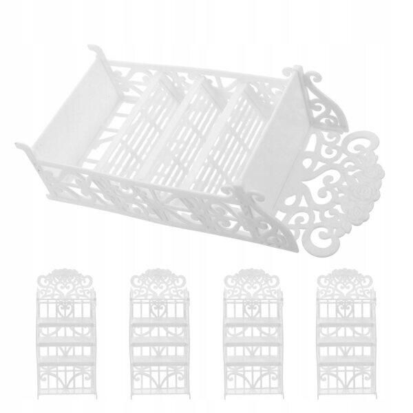 Set da 5 mini scaffali bianchi in plastica per scarpe delle bambole, accessori realistici