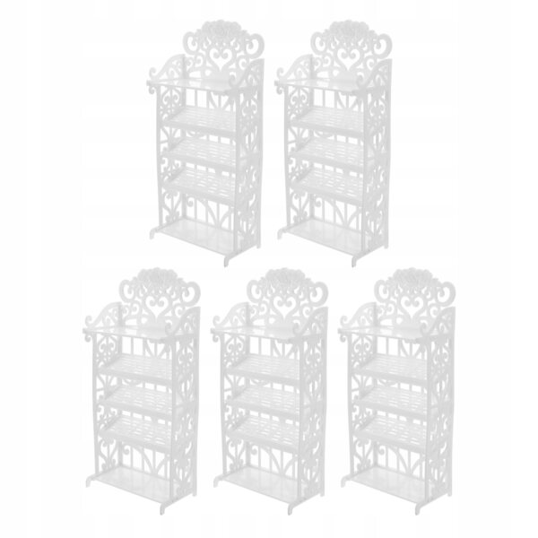Set da 5 mini scaffali bianchi in plastica per scarpe delle bambole, accessori realistici