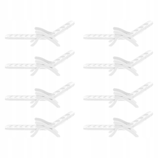 Lot de 8 mini chaises de plage en plastique blanc pour maison de poupées