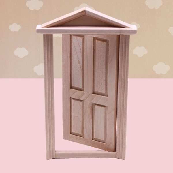 Delicate porte in legno per casa delle bambole miniatura vintage 16x10 cm
