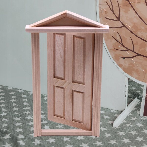 Delicate porte in legno per casa delle bambole miniatura vintage 16x10 cm