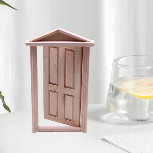 Delicate porte in legno per casa delle bambole miniatura vintage 16x10 cm