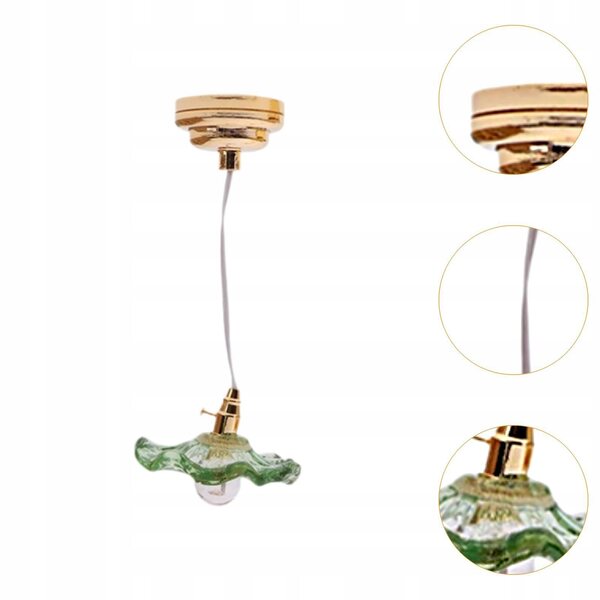 Miniatura lampada decorativa per casa delle bambole 1:12 in metallo alta 8 cm