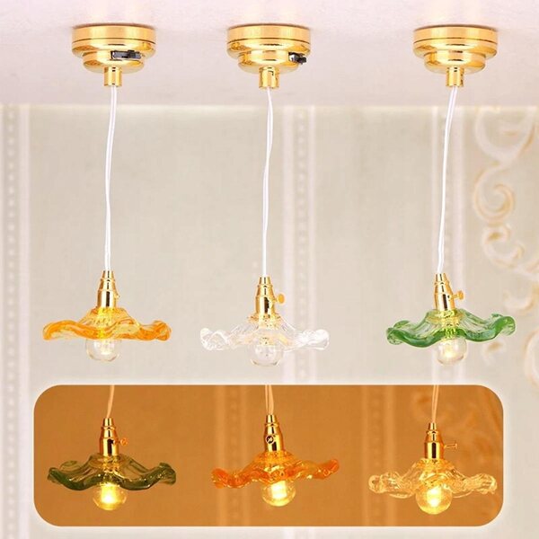 Miniatura lampada decorativa per casa delle bambole 1:12 in metallo alta 8 cm
