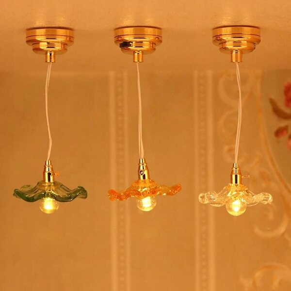 Miniatura lampada decorativa per casa delle bambole 1:12 in metallo alta 8 cm