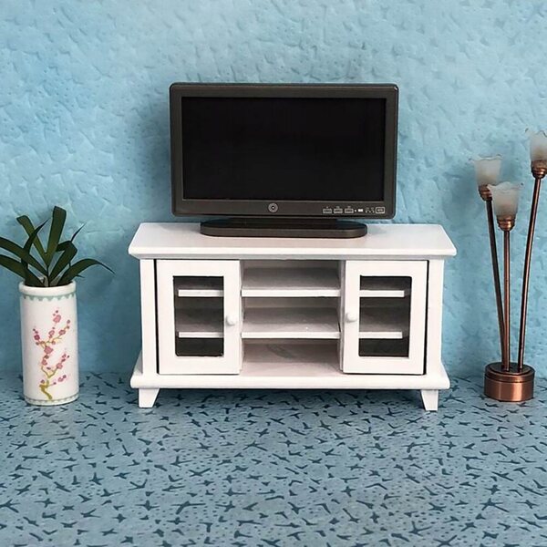 Mini Comodino in Legno Bianco per Casa delle Bambole, Decorazione e Gioco