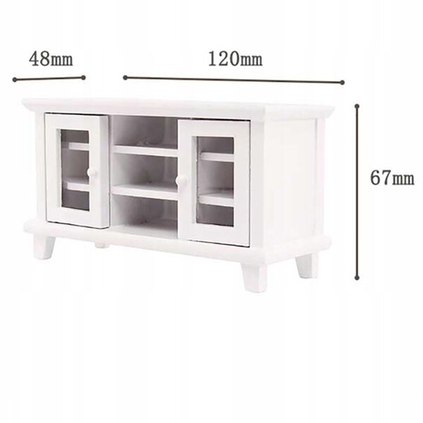Mini Comodino in Legno Bianco per Casa delle Bambole, Decorazione e Gioco