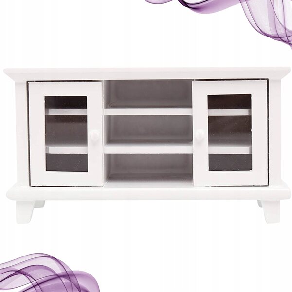Mini Comodino in Legno Bianco per Casa delle Bambole, Decorazione e Gioco
