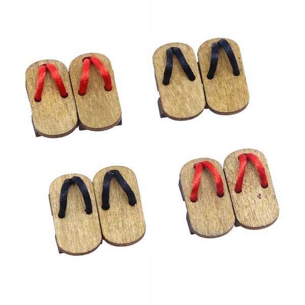 4 Stück Drewniaki aus Holz für Puppenhaus im Maßstab 1:12, traditionelle japanische Accessoires