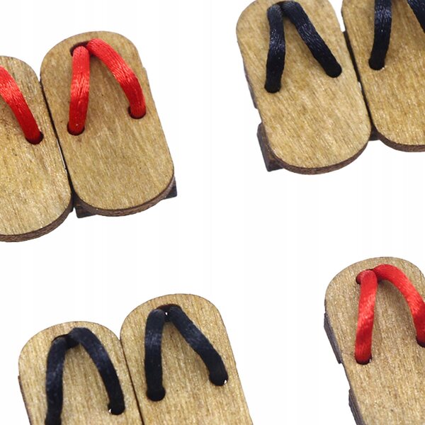 4 Stück Drewniaki aus Holz für Puppenhaus im Maßstab 1:12, traditionelle japanische Accessoires