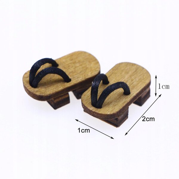 4 Stück Drewniaki aus Holz für Puppenhaus im Maßstab 1:12, traditionelle japanische Accessoires