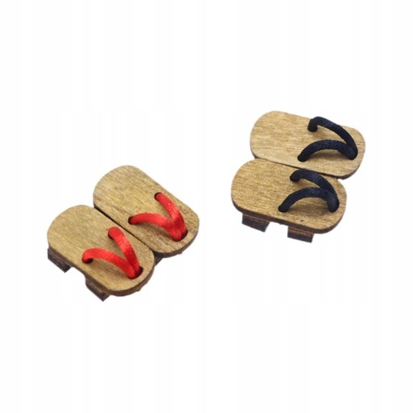 4 Stück Drewniaki aus Holz für Puppenhaus im Maßstab 1:12, traditionelle japanische Accessoires