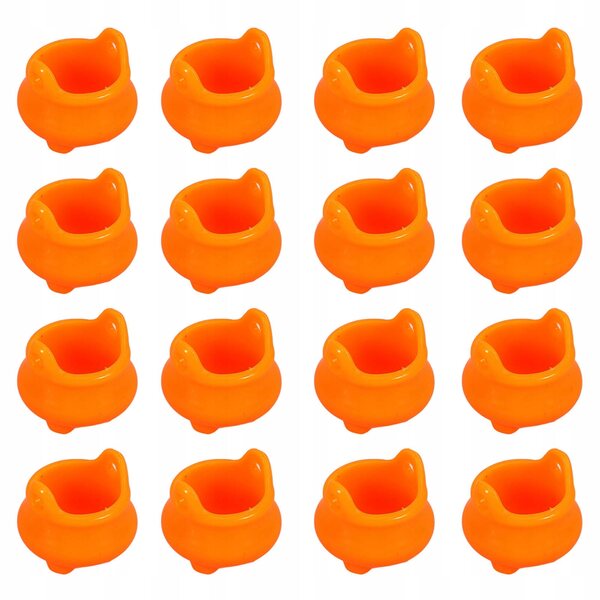 20 Mini-Kunststoffkessel für Halloween-Dekorationen, orange, 1,9 x 1,9 x 1,7 cm