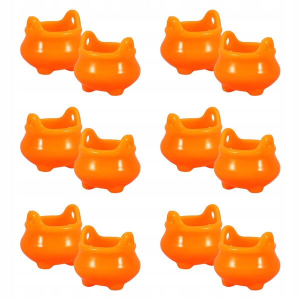 20 Mini-Kunststoffkessel für Halloween-Dekorationen, orange, 1,9 x 1,9 x 1,7 cm