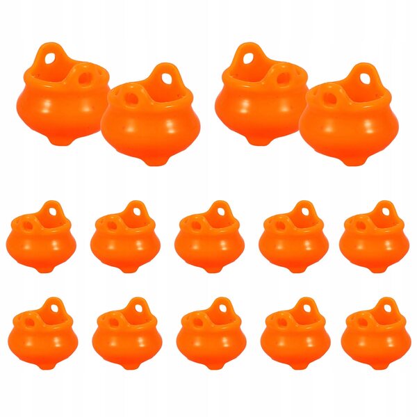 20 Mini-Kunststoffkessel für Halloween-Dekorationen, orange, 1,9 x 1,9 x 1,7 cm