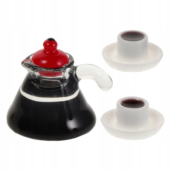 Mini caffettiera multicolore, 3 pezzi - accessori per la casa delle bambole